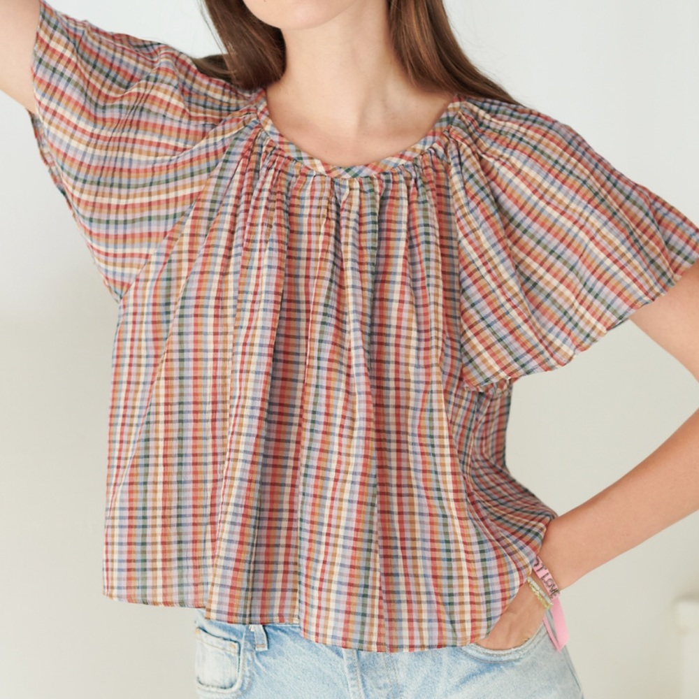 The Great check pattern Dale top size 0 (small) NWT